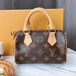 Tzus louis vuitton louis vuitton nano speedy m81085 lv pillow bag brown crossbody bag shoulder bag classi2021