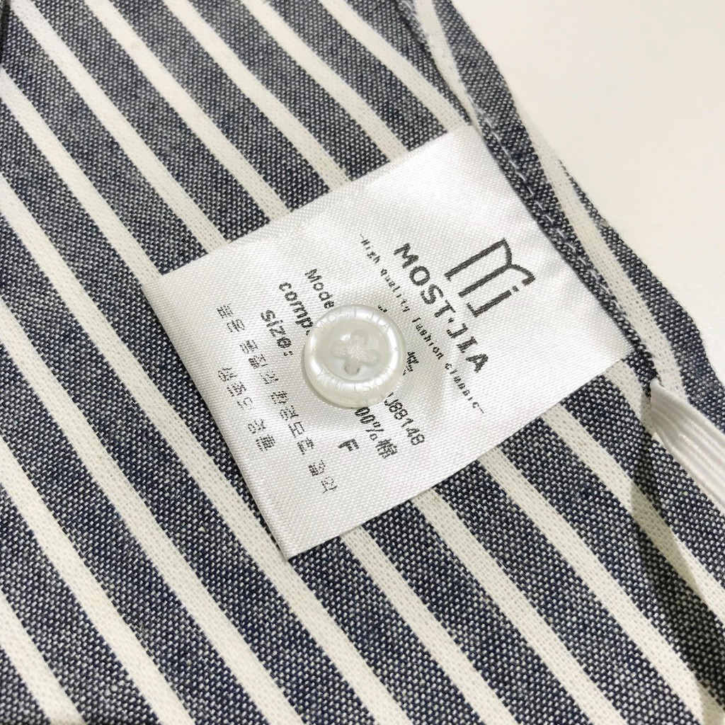 Cổ áo sơ mi tháo rời Mostjia họa tiết kẻ sọc - Mã MJ019