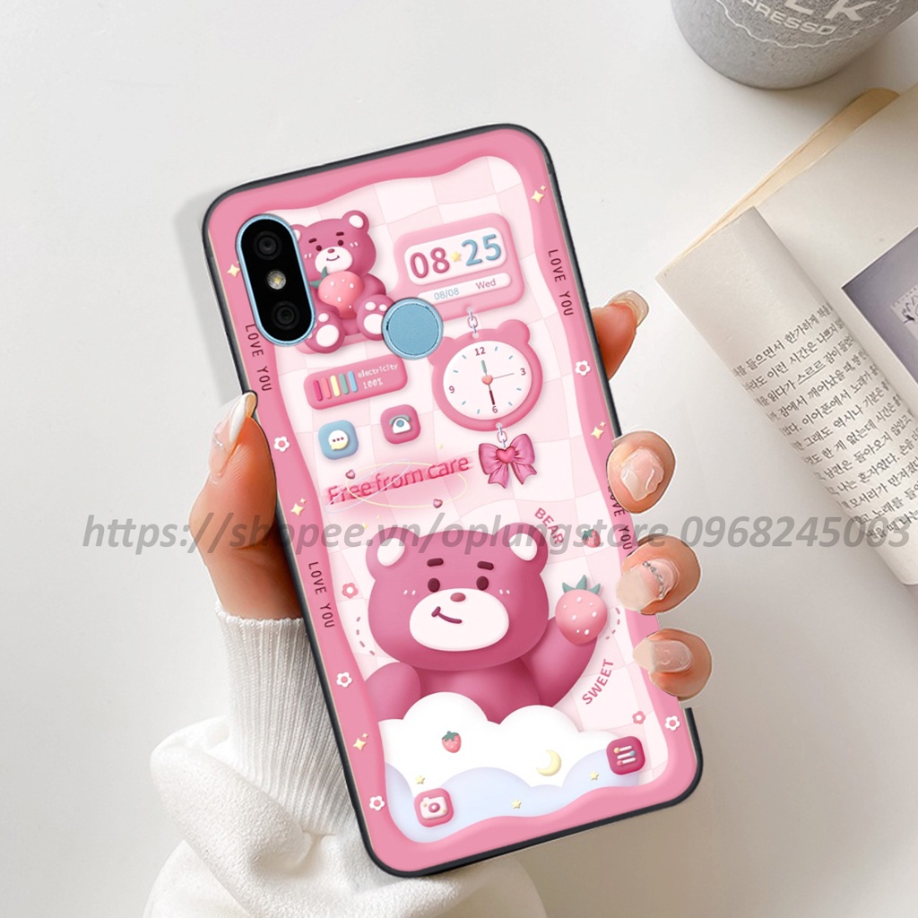 Ốp lưng Xiaomi Redmi 6 Pro / Mi 6X / S2 / A2 Lite in hình 3D gấu,thỏ cute dễ thương