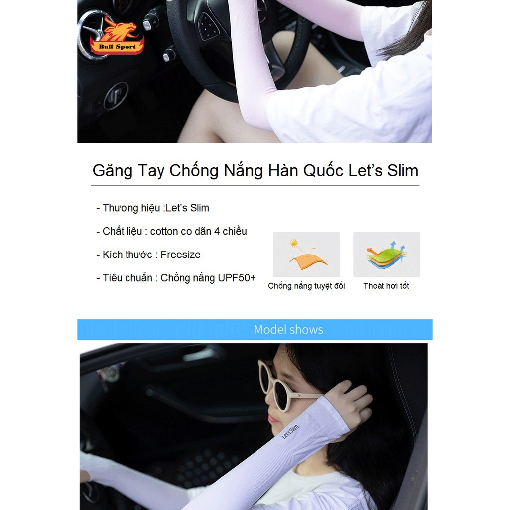 Găng Tay Chống Nắng ⚡ FREE SHIP ⚡ 2 găng chống nắng Hàn Quốc Let’s Slim ngăn chặn 97,6% tia UV