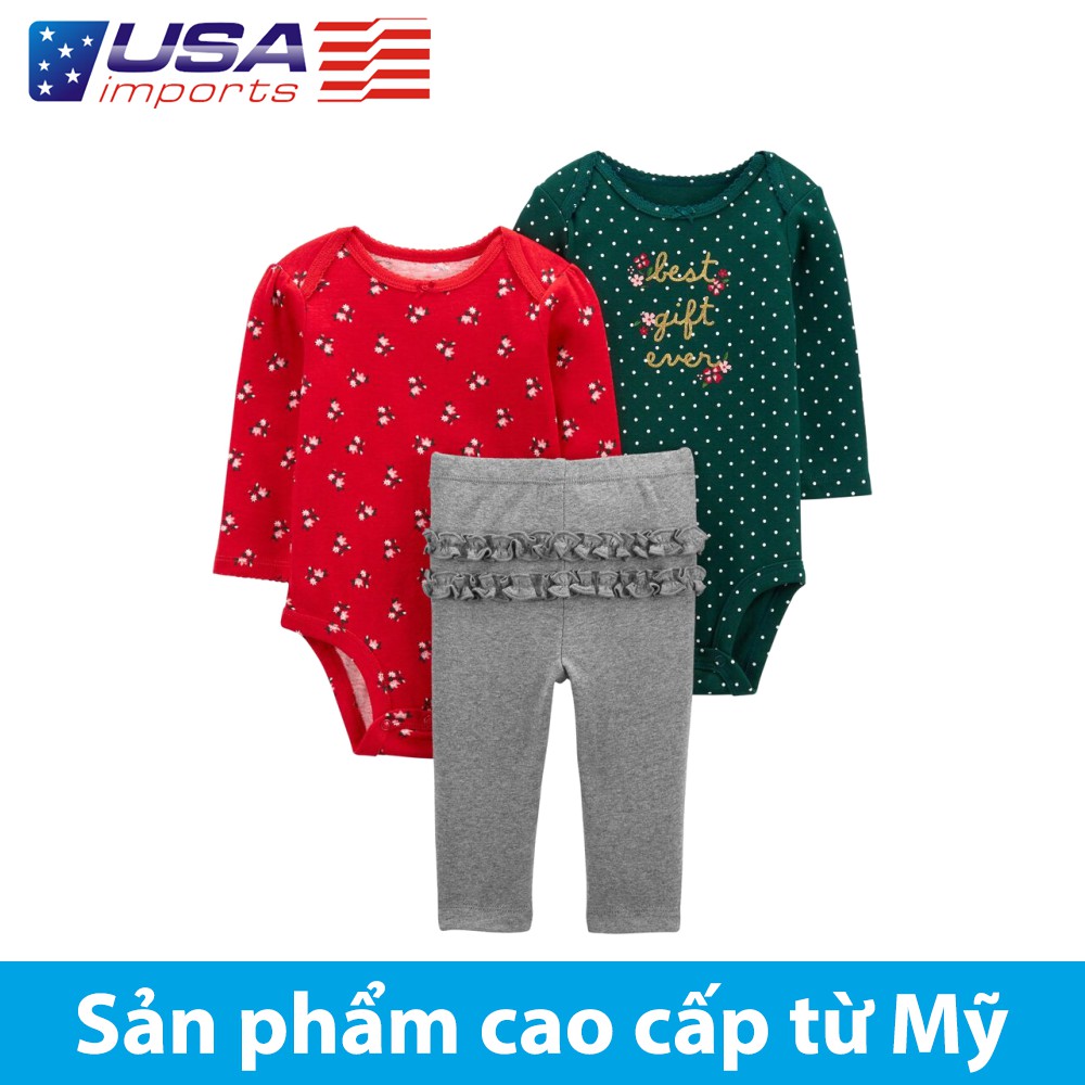 Set 3 bodysuit kèm quần Car-tờ Auth Từ Mỹ (1J351210)