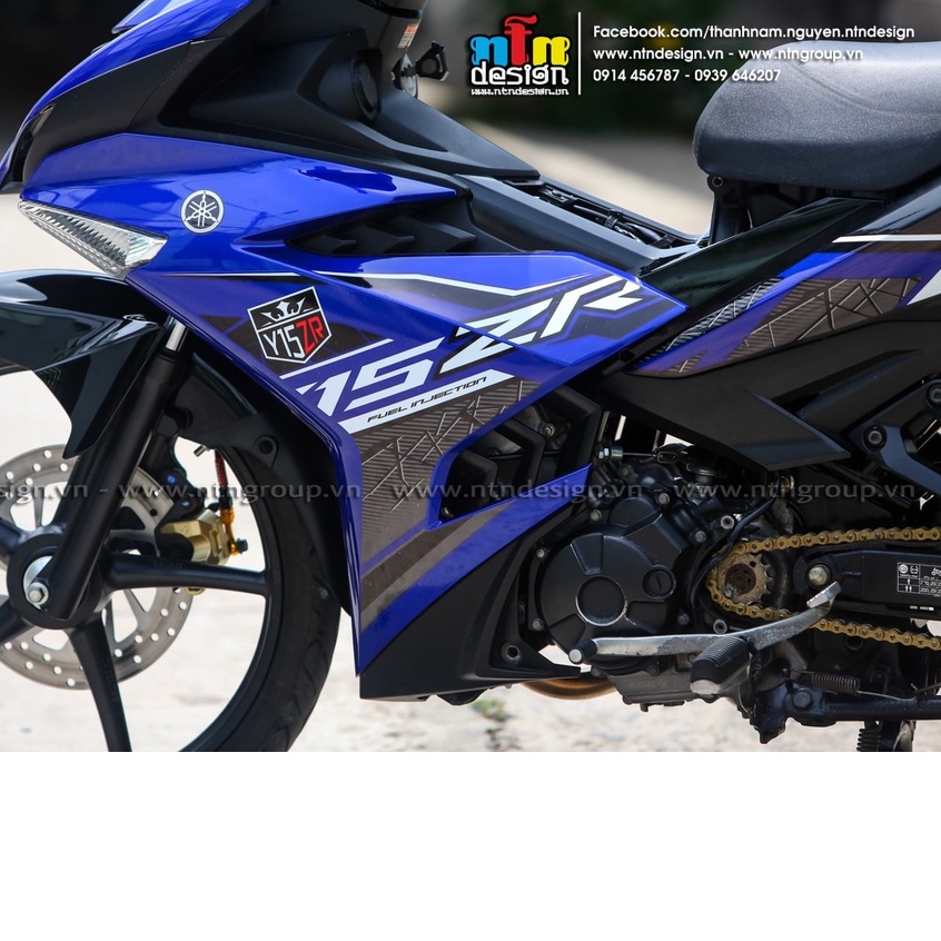 Tem rời exciter 150 xanh gp đen y15zr , tem 3 lớp cao cấp