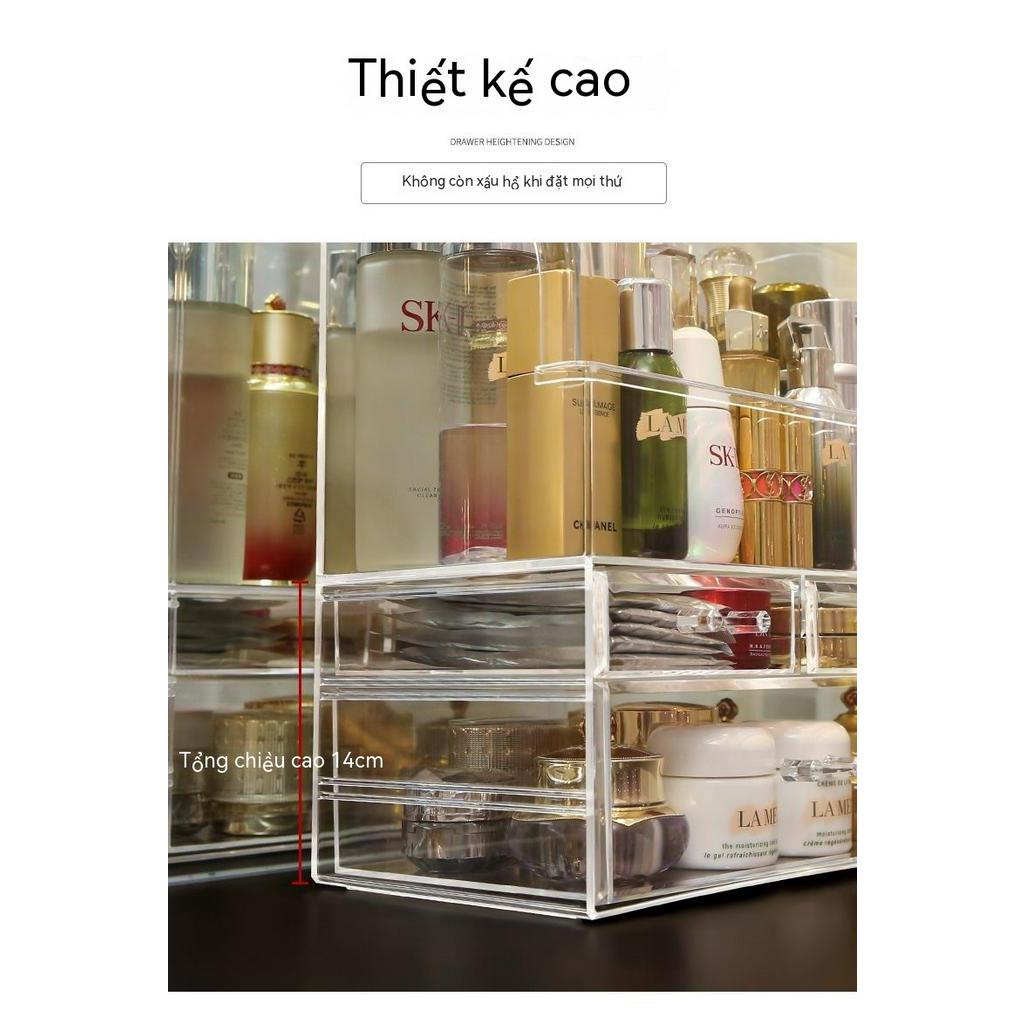 Có nắp chống bụi，Kệ Tủ Đựng Đồ Trang Điểm Trong Suốt 3 Tầng