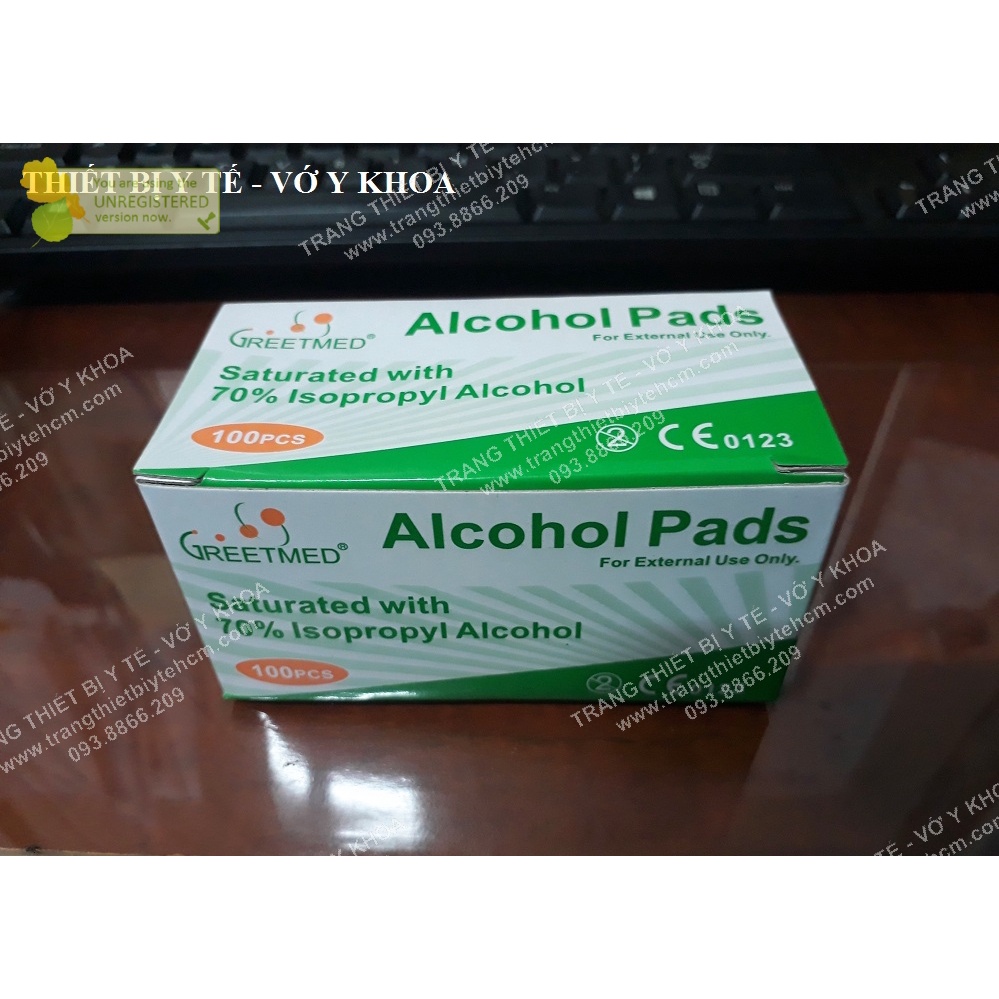 Gạc tẩm cồn - Cồn khô Alcohol Pads - hộp 100 miếng