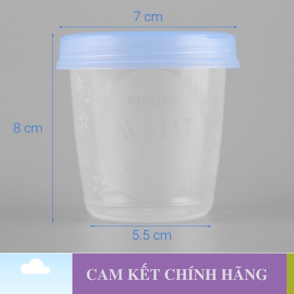 Cốc trữ sữa Philips Avent Ly trữ sữa Avent 10 Cốc + 2 Cổ Nối - Tách Hộp - 1 Đổi 1 Nếu Lỗi NSX