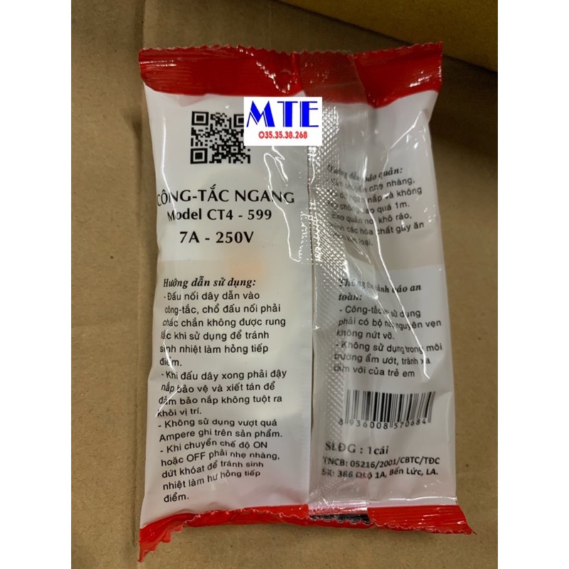 MTE - Công tắc ngang 599 CT4-599 7A 250V - công tắc quả nhót - công tắc Tiến Thành