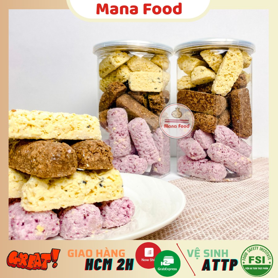 Bánh yến mạch mix Mana Food, bánh yến mạch hàn quốc, bánh ăn kiêng, snack ăn kiêng, bánh quy, bánh xốp