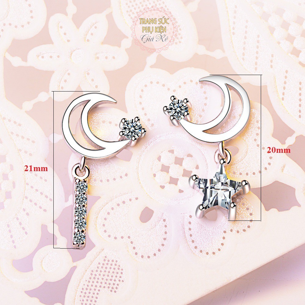 Bông tai trăng sao nhỏ xinh cực cute HT176, S925 cực xinh