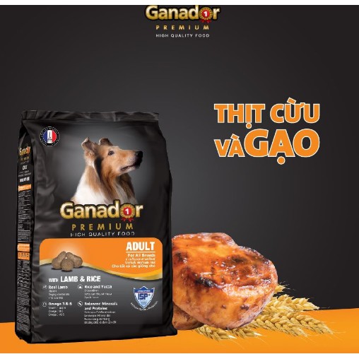 Ganador - Thức ăn cho chó trưởng thành vị cừu - gạ0 1,5kg
