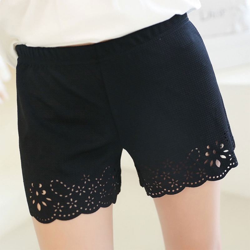 Quần Lót Legging Ngắn Viền Hoa Khoét Lỗ Thời Trang Mùa Hè Cho Nữ