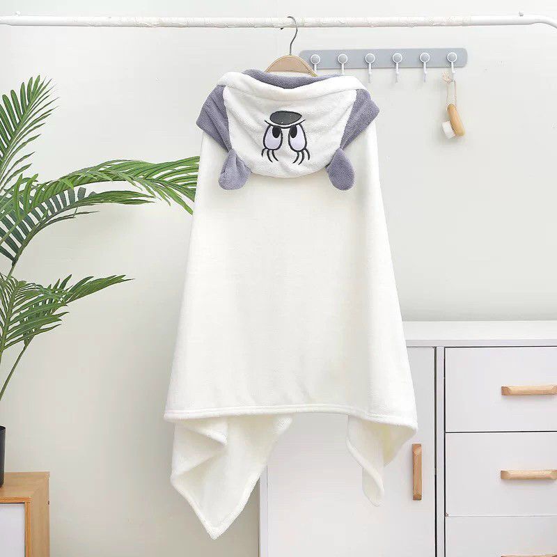 Khăn Choàng Tắm Vải Cotton Lông Cừu San Hô Mềm Mại Thấm Hút Tốt Dành Cho Bé