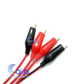 Dây điện đôi đỏ đen kẹp cá sấu 2 đầu (1 mét)
