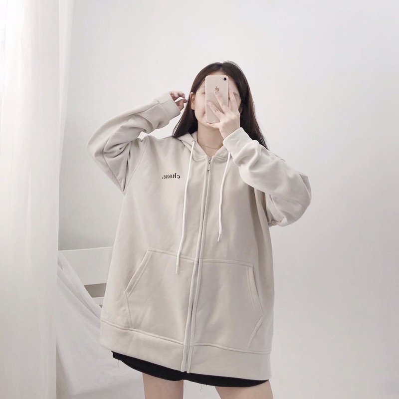 Áo Khoác Nỉ Unisex Form Rộng CHOOSE. HOT2022 ulzzang NBC