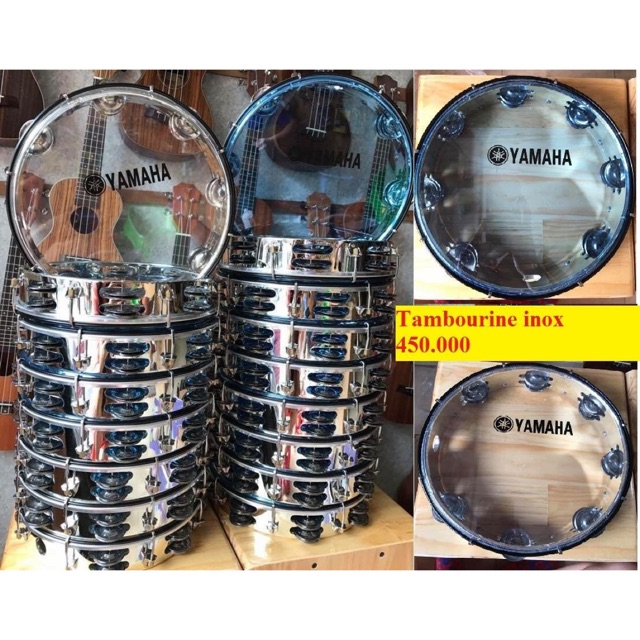 Trống Tambourine inox - Gõ bo - Trống lắc tay giá rẻ