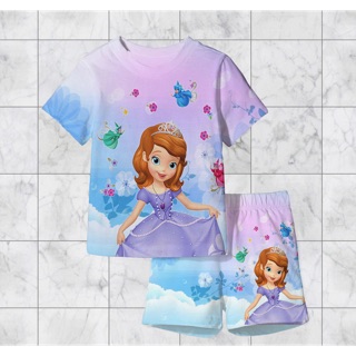 Đồ bộ in 3D hình công chúa cho bé gái
