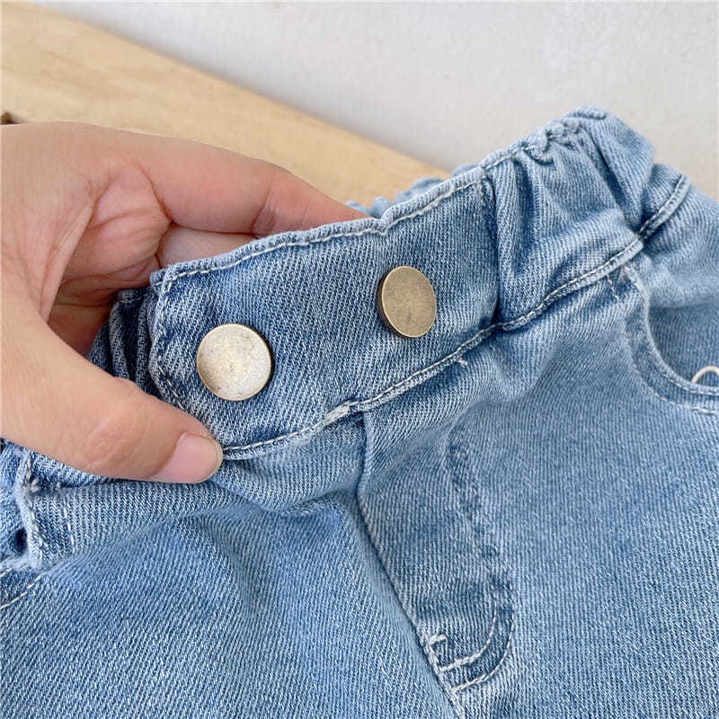 Quần Jean Denim Co Giãn Phong Cách Hàn Quốc Nhật Bản Mới 2022 Cho Bé Gái