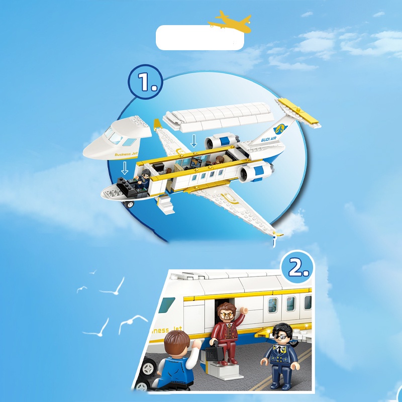 Mẫu Lắp Ráp mô hình Máy Bay Du Lịch GUDI 10502 Transport Plane City Xếp hình thông minh 461 Mảnh ghép