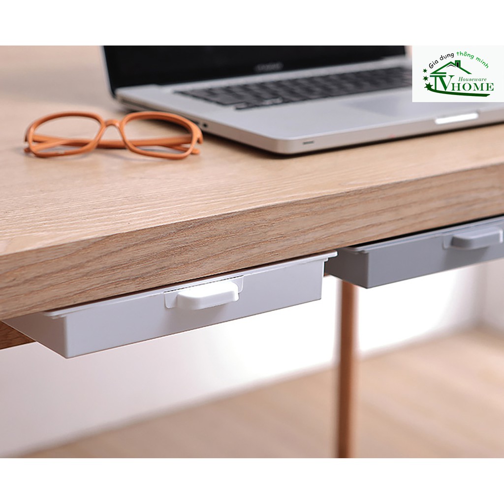 Ngăn kéo mini - ngăn kéo dưới bàn có miếng dán siêu chắc dành cho văn phòng, gia đình sắp xếp lưu trữ đồ cực tiện dụng.