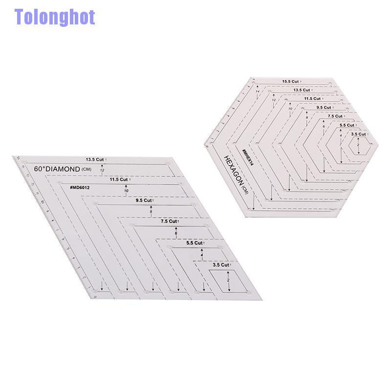 Thước Kẻ Hình Lục Giác / Tam Giác / Lục Giác Bằng Acrylic Cầm Tay
