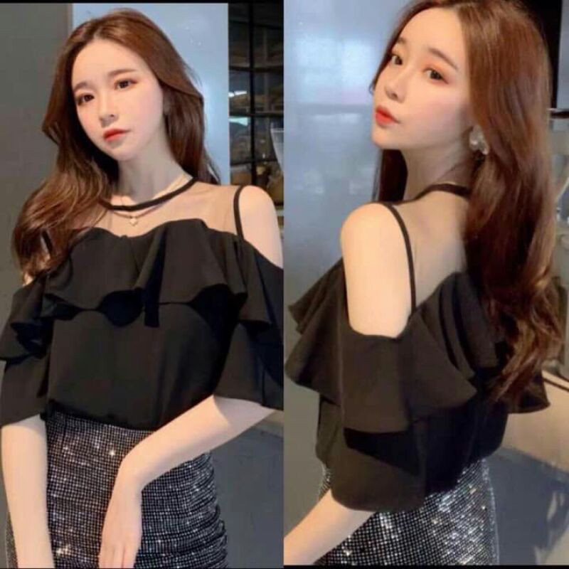 áo kiểu rớt vài, trễ vai