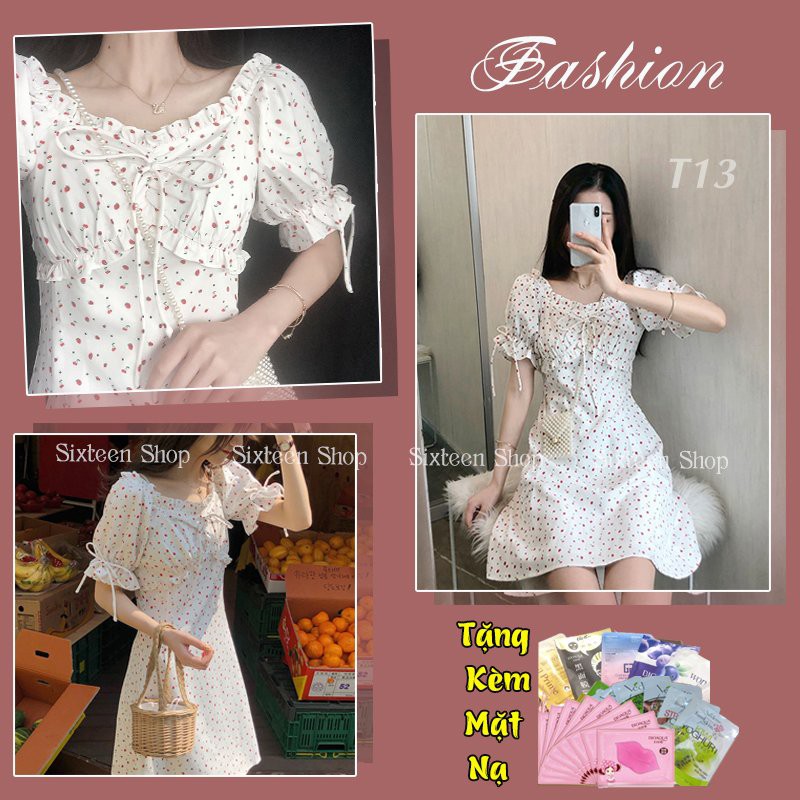 Váy Nữ, Đầm Nữ Chiết Eo Dáng Xòe Ullzang Phong Cách Nhẹ Nhàng Hàn Quốc SIXTEEN.