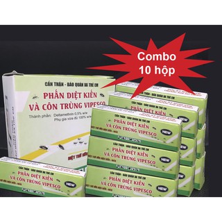 COMBO HỘP LỚN 10 HỘP NHỎ PHẤN DIỆT KIẾN VÀ CÔN TRÙNG VIPESCO