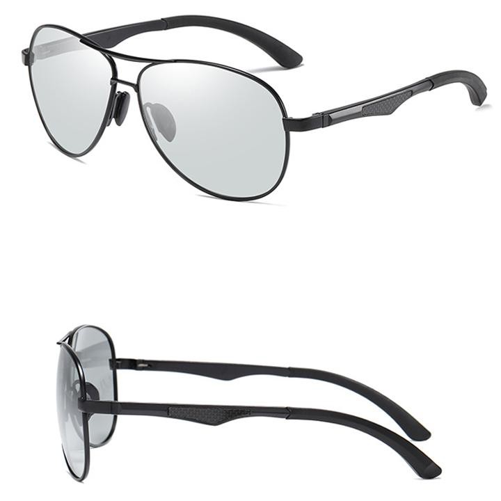 Kính đổi màu đi ngày và đêm mắt kính polarized phân cực, gọng nhôm magie siêu nhẹ chống tia UV