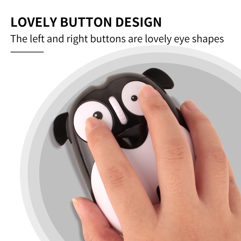 CHUYI Chuột không dây 2.4g Sạc USB 1200 DPI Hình Chú Chó May Mắn Dễ Thương