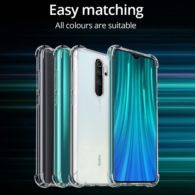 Ốp lưng RedmiNote8 Pro Xiomi Xiaomi Redmi Note 8 7 6 5 K20 Pro 7A Go Ốp lưng silicon chống sốc trong suốt chống lưng