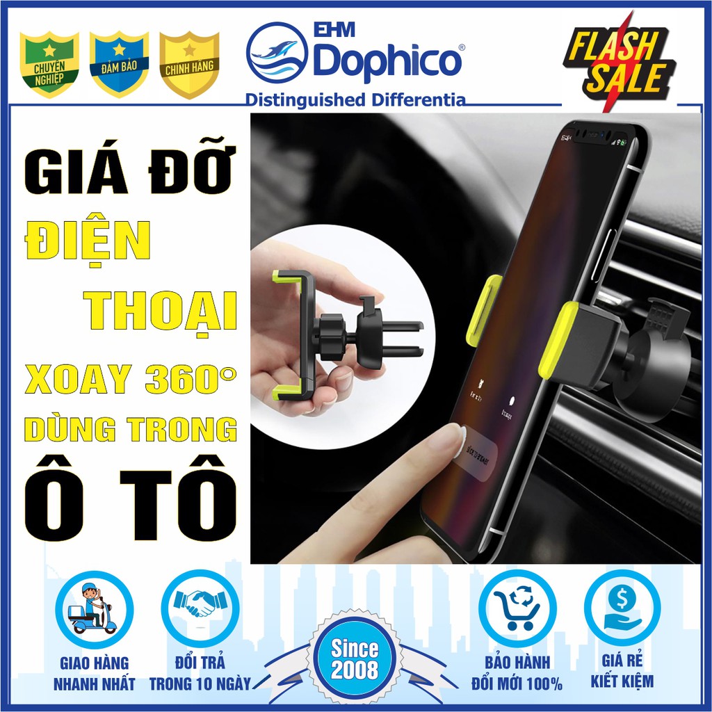 Giá đỡ điện thoại xoay 360 độ dùng trong ô tô – Tiện lợi – Chắc chắn – Sang trọng