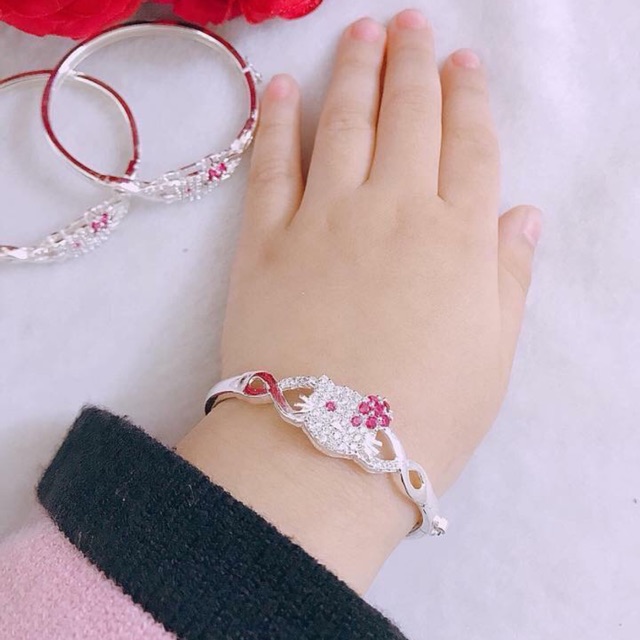 VÒNGTAY MÈO KITTY THJ BẠC TA CHO BÉ - THJ SILVER
