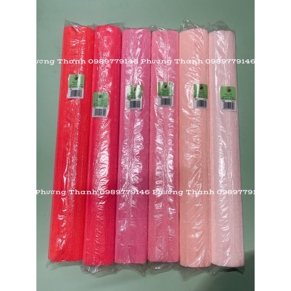 GIẤY NHÚN Ý,cuộn 50x250cm, đl 140g, tông hồng
