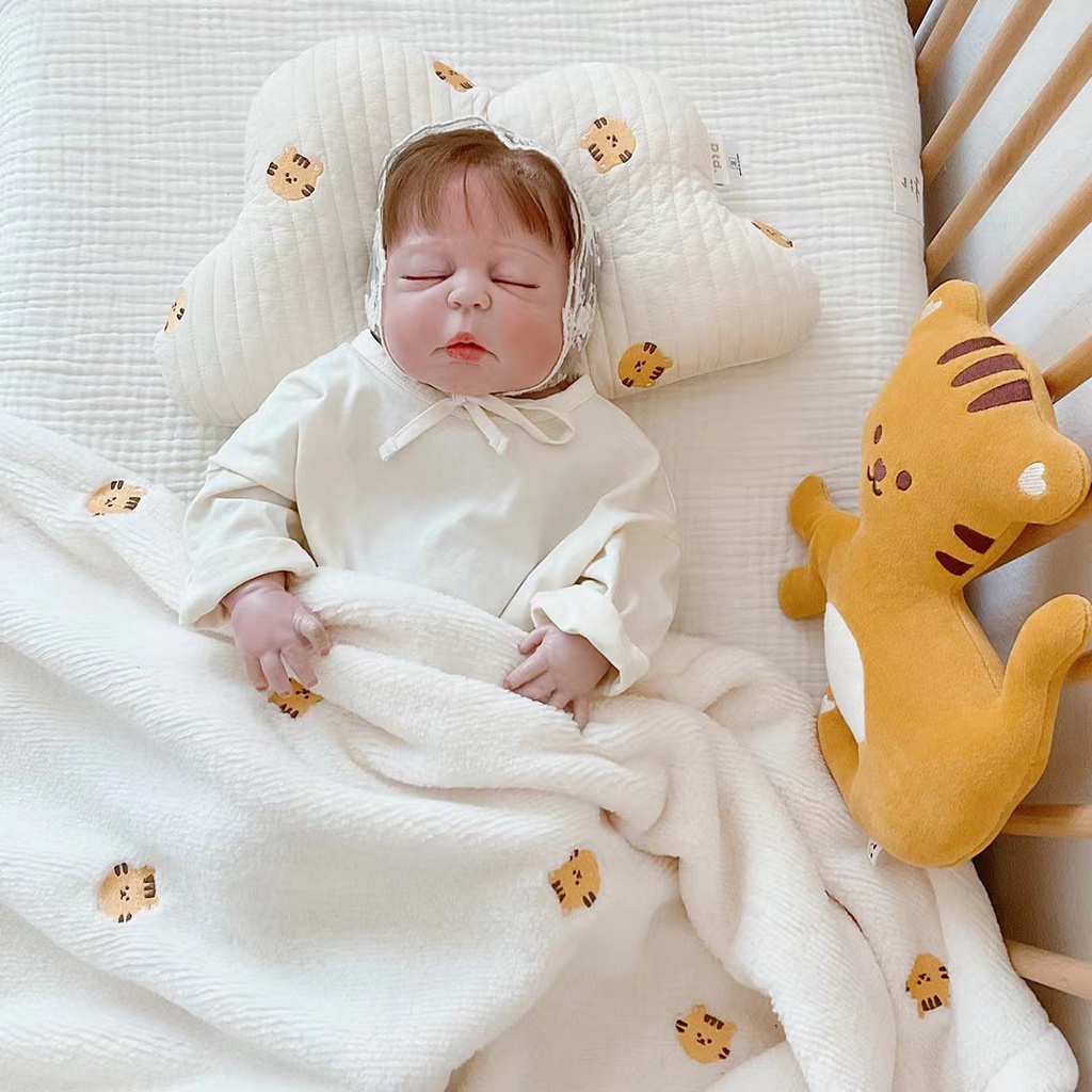 Gối Ngủ 100 Cotton Thêu Họa Tiết Xinh Xắn Theo Phong Cách Hàn Quốc Dành Cho Bé