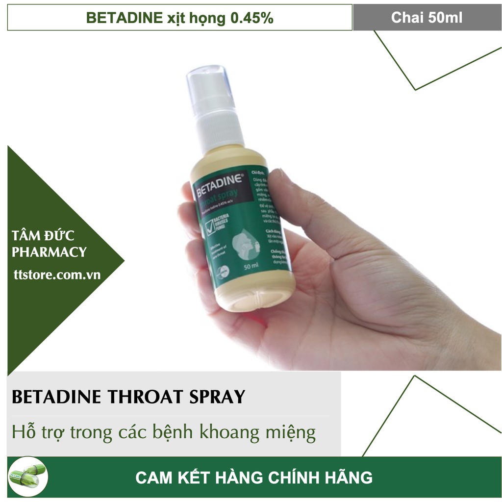 BETADINE Throat Spray 50ml - Xịt miệng họng BETADINE [betadin]