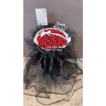 [Quà sinh nhật] Bó hoa sáp 4 lớp mix voan lưới