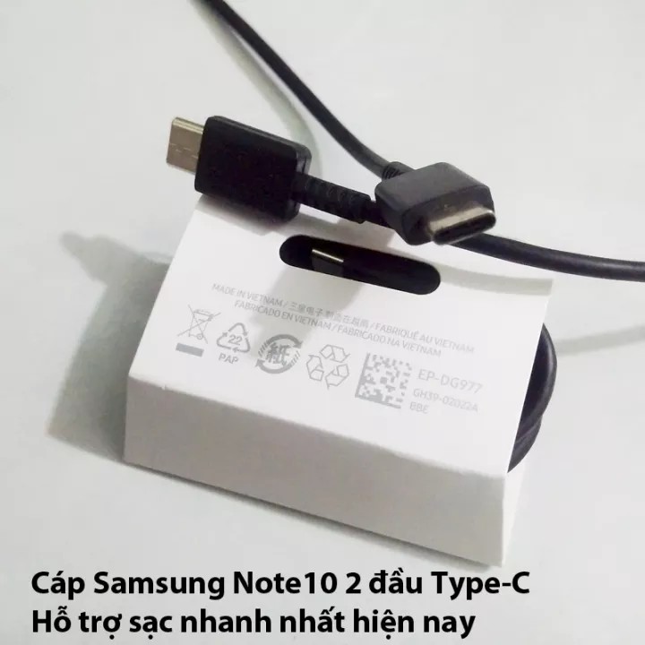 Dây sạc nhanh chính hãng note 10, Note10 Plus,Note 20 Ultral,s10 5G C to C,Hai đầu Type C-chuẩn nhà máy samsung sản xuất