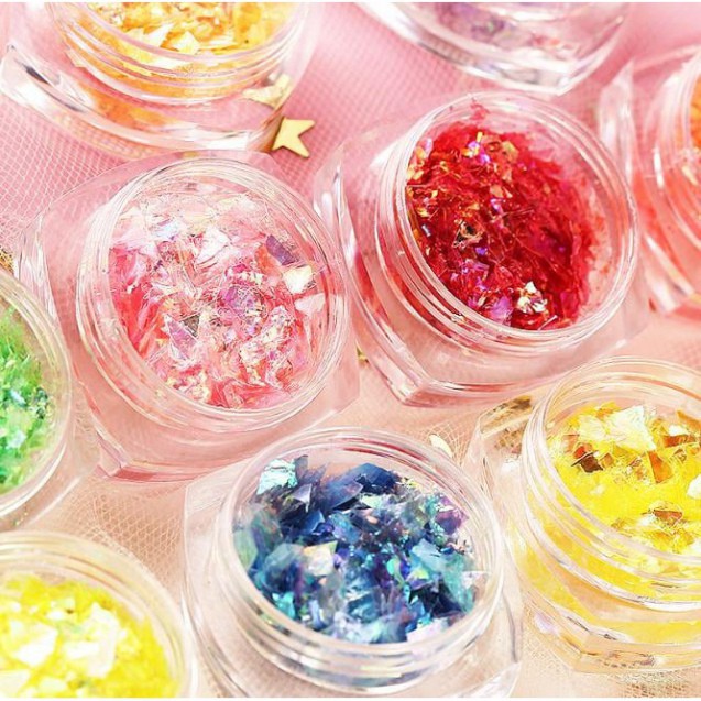 Set xà cừ giấy ẩn gel 12 hũ mix đủ màu