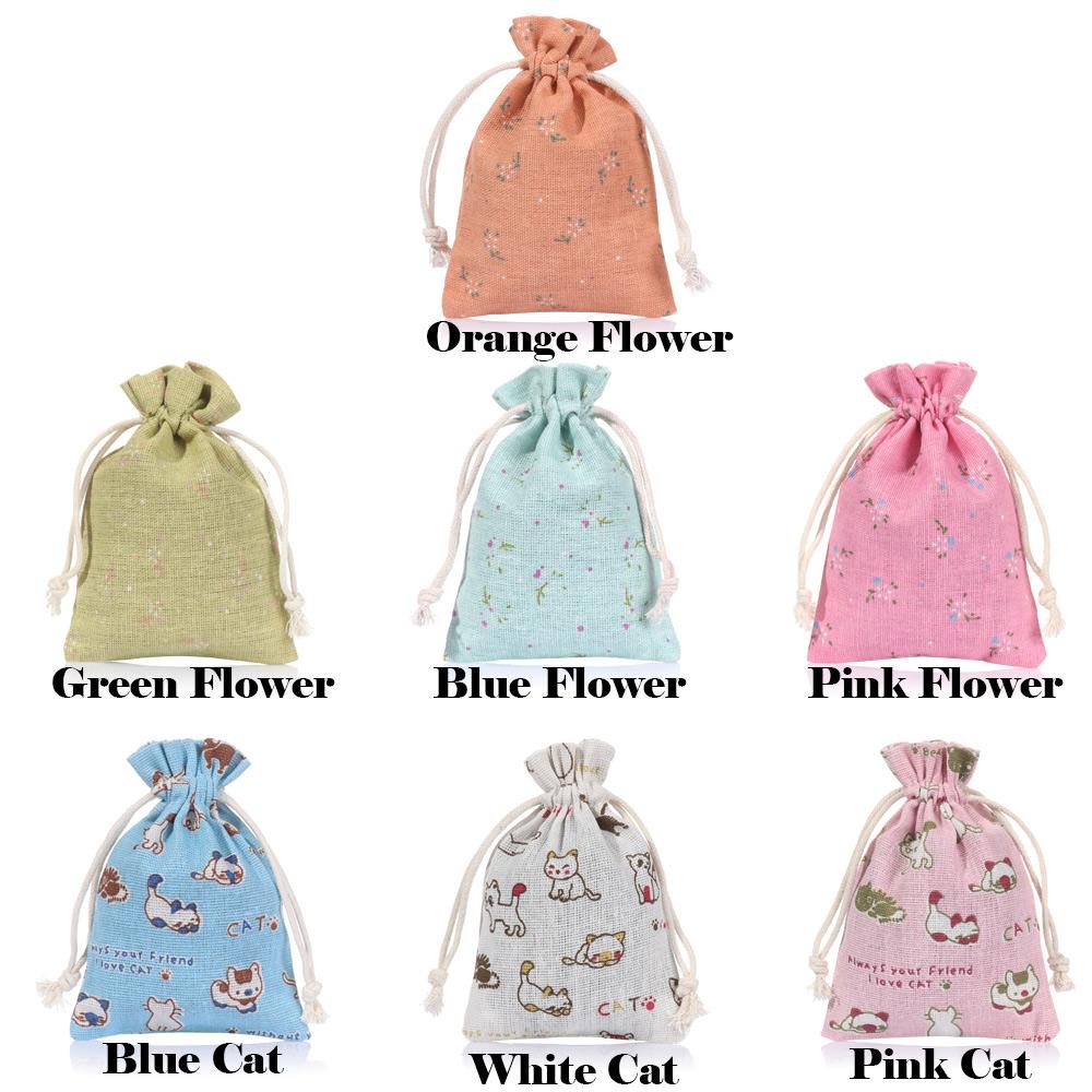 10 Túi Dây Rút Vải Lanh Chất Lượng Cao Dùng Đựng Trang Sức