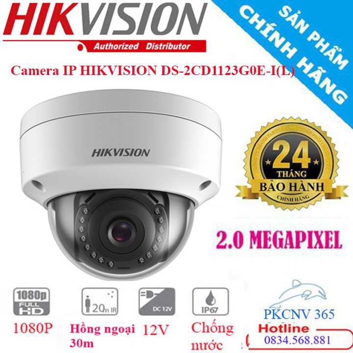Camera IP HIKVISION DS-2CD1123G0E-I(L) 2.0 Megapixel hồng ngoại xa, chuẩn nén H265, hình ảnh Full HD- BẢO HÀNH 24 THANG