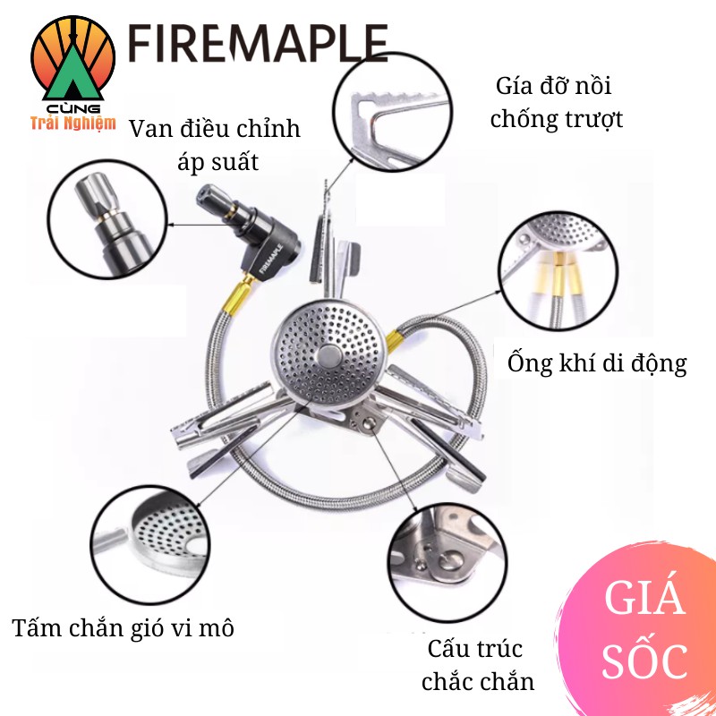Bếp Gas Điều Chỉnh Áp Suất Polaris Fire Maple FMS-Pol01 Nhỏ Gọn Chuyên Dụng Cho Du Lịch, Dã Ngoại Cắm Trại