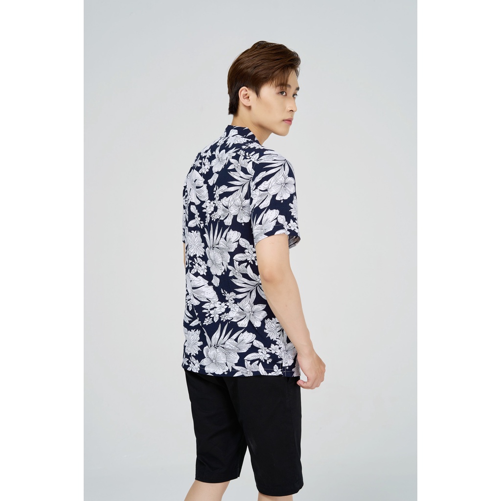 Áo sơ mi nam Yody cộc tay cổ 2 ve in hoa hòe SCM4031 | BigBuy360 - bigbuy360.vn