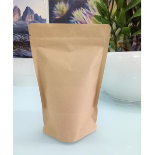 10 cái túi zipper 2 mặt giấy kraft đáy đứng 15*22 (cm)
