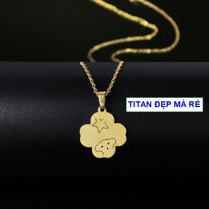 Dây chuyền titan nữ kiểu hàn quốc titan cá tính - Hàng titan vàng 18k sáng bóng đẹp - Cam kết 1 đổi 1 nếu đen và gỉ