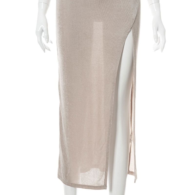 Brroa Đầm Midi Không Tay Xẻ Tà Cao Gợi Cảm Thời Trang Mùa Hè Cho Nữ