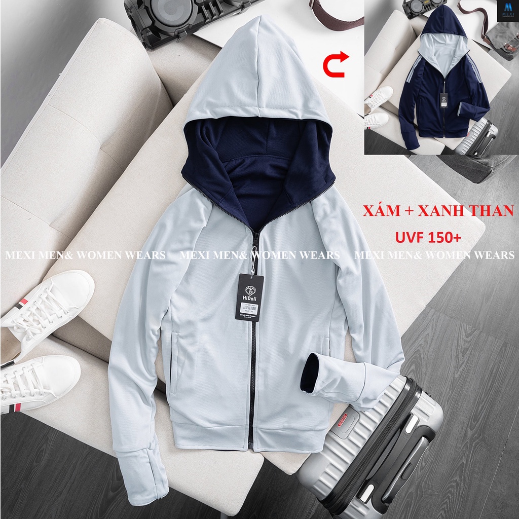 Áo Chống Nắng 2 Mặt Lỗ Kim  Lạnh Mặc nam và nữ,MEXI, 2 Lớp,2 Màu Chống tia UVF100+ đến UVF150+  , Chất vải mềm mịn