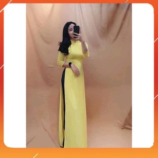 Aó dài may sẵn _áo dài truyền thống _áo dài trơn lụa cao cấp