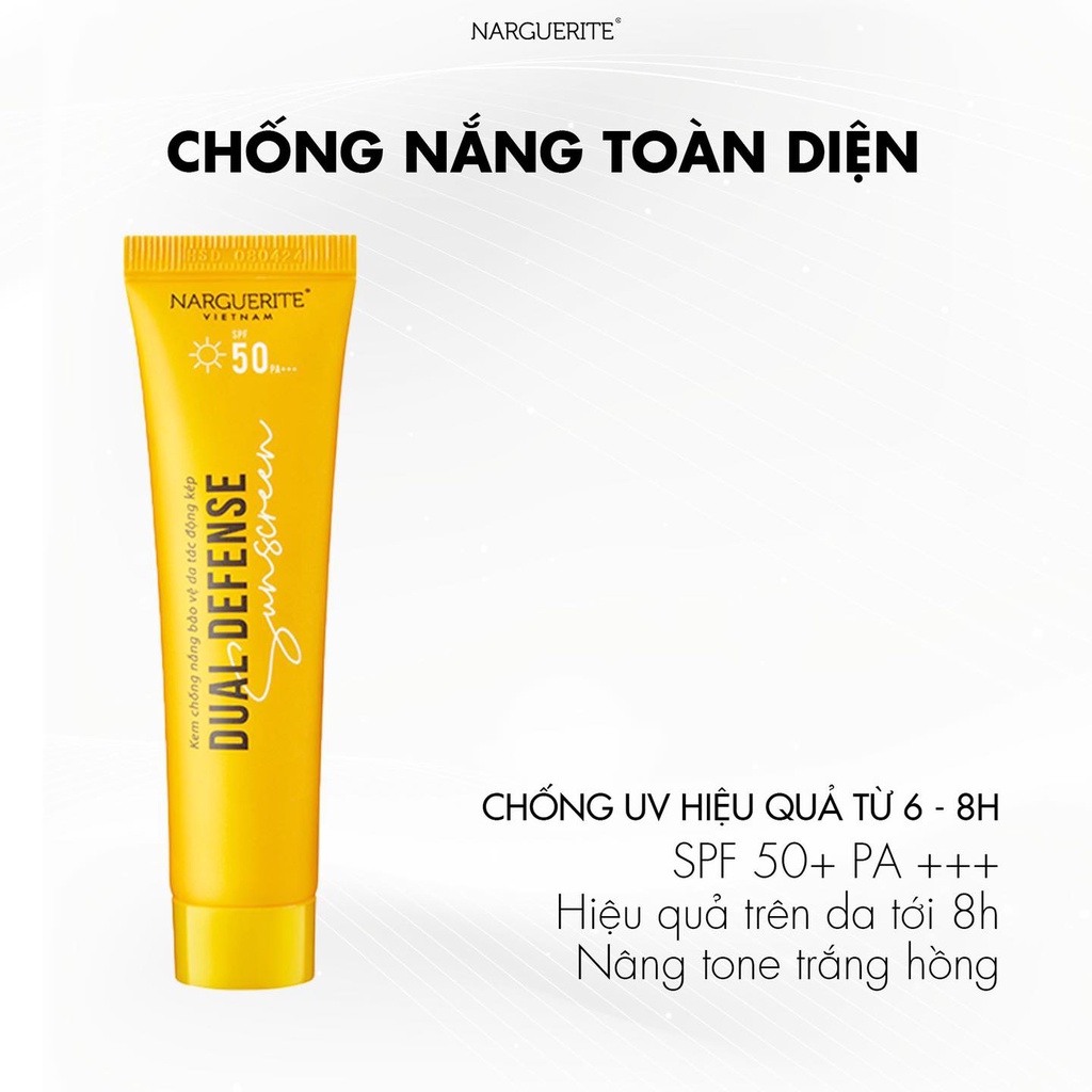 Kem Chống Nắng Vật Lý Lai Hoá Học Dual Defense Suncreen Narguerite 30g