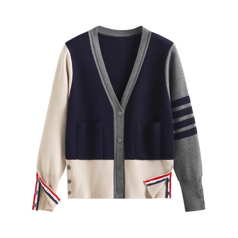 Áo cardigan THOM BROWNE 2 màu dài tay thu đông