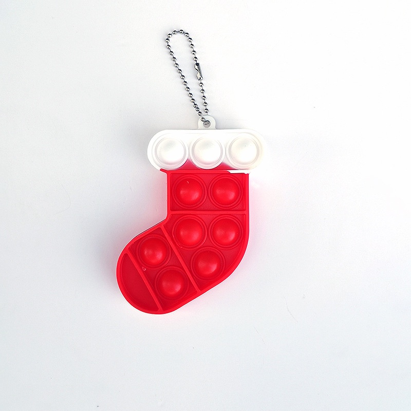 Đồ chơi pop it giá rẻ phiên bản móc khóa giáng sinh, đồ chơi xả stress.