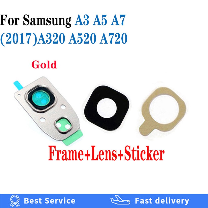 Ốp Điện Thoại Mặt Kính + Khung Bảo Vệ Camera + Giá Đỡ Cho Samsung Galaxy A3 A5 A7 2015 2016 2017 A310 A510 A710 A320 A520 A720